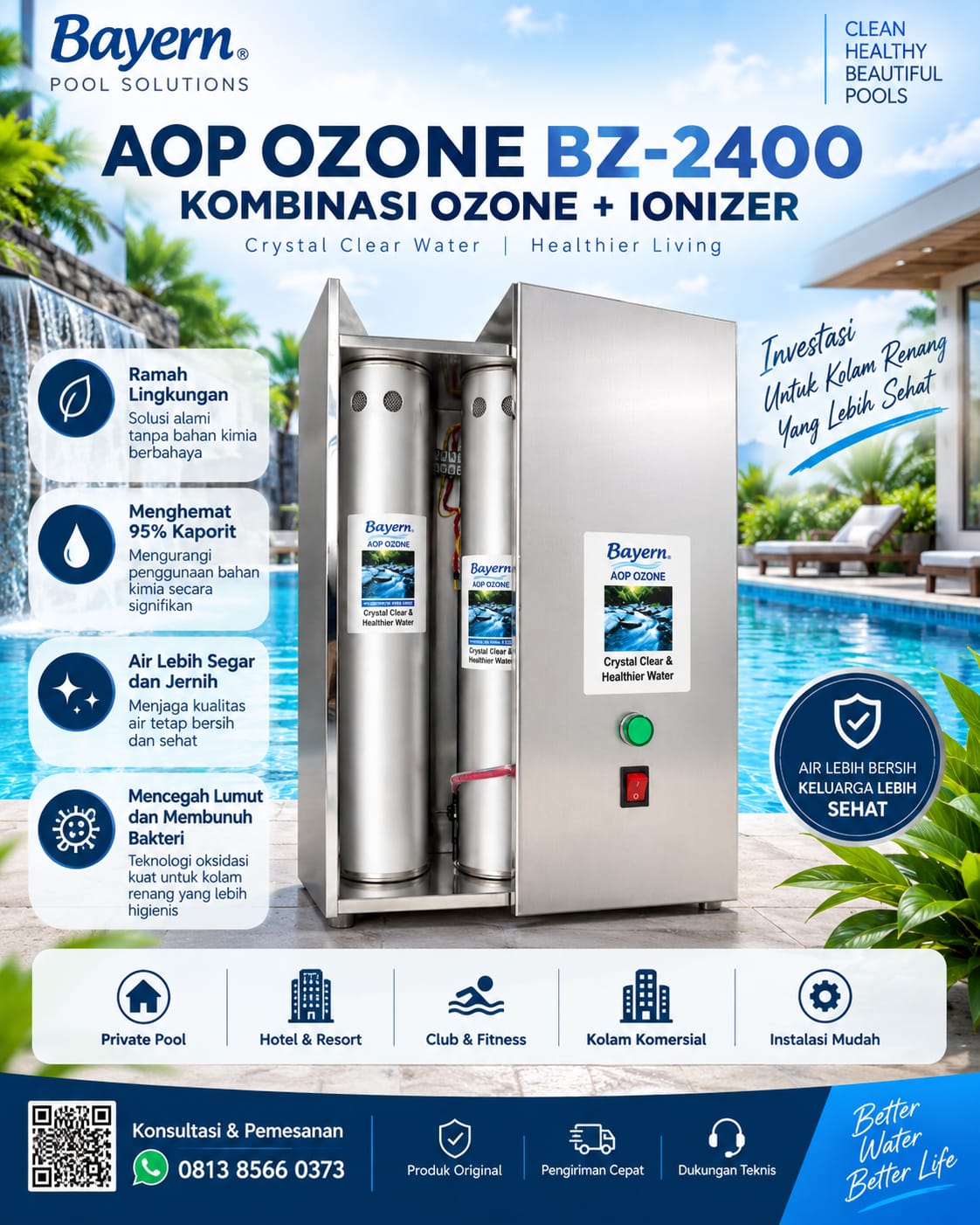 AOP Ozone Minim Kaporit Hingga 90%