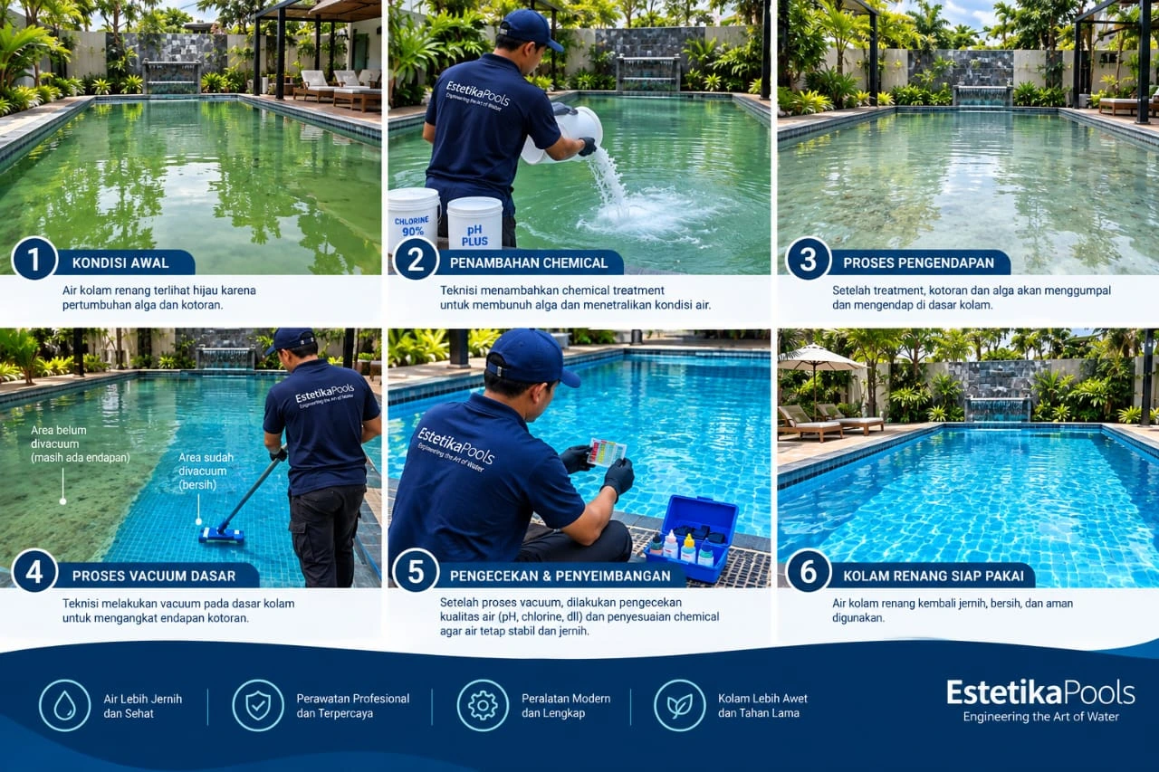 Jasa perawatan kolam renang profesional untuk menjaga air tetap bersih dan jernih
