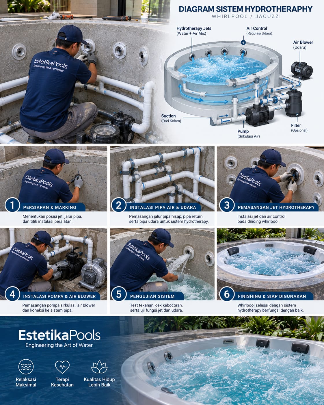 Sistem Hydrotherapy pada Whirlpool