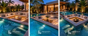 3 foto referensi Sunken area kolam renang