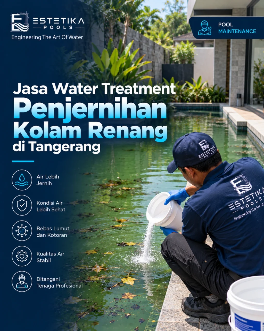 jasa water treatment penjernihan kolam renang di Tangerang